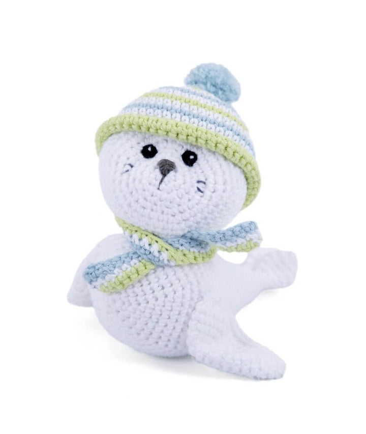 Gründl Häkelset Kuscheltier, Giraffe Gina, Esel Eddy, Robbe Robby oder Tiger Timmy, 14-18 cm, Komple