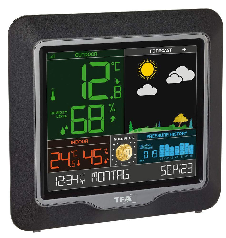 Funk-Wetterstation Season TFA 35.1150.01 mit Farbdisplay Bundle mit Batterien, Bundle mit Batterien