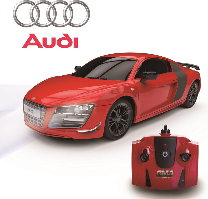 CMJ RC CARS Audi R8 GT, offizielles Lizenziertes Ferngesteuertes Auto, Spielzeit RC Flitzer Auto, 1: