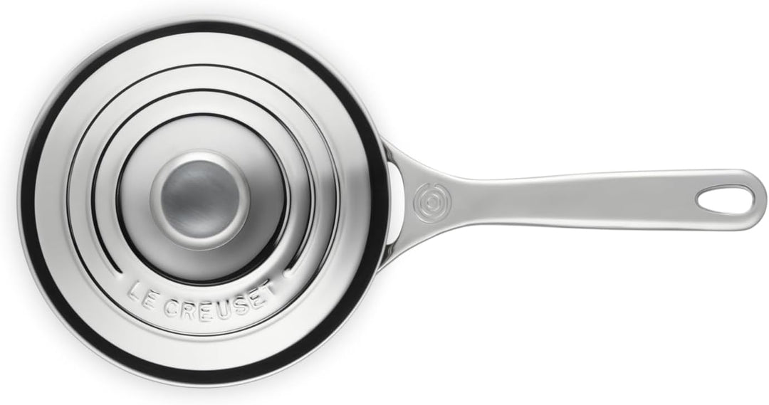 Le Creuset Signature Sossentopf mit Deckel und Hilfsgriff, Rostfreier 3-ply Edelstahl, Ø 16 cm, 1.9