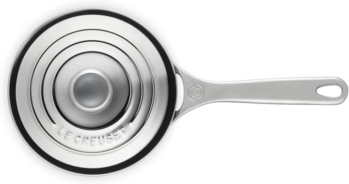 Le Creuset Signature Sossentopf mit Deckel und Hilfsgriff, Rostfreier 3-ply Edelstahl, Ø 16 cm, 1.9