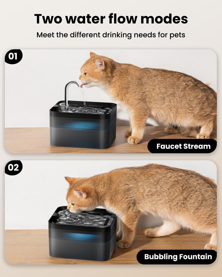 PawPoll Katzenbrunnen, 2,2L Trinkbrunnen für Katze, Super Leiser, Leicht zu Reinigen, Wasserbrunnen