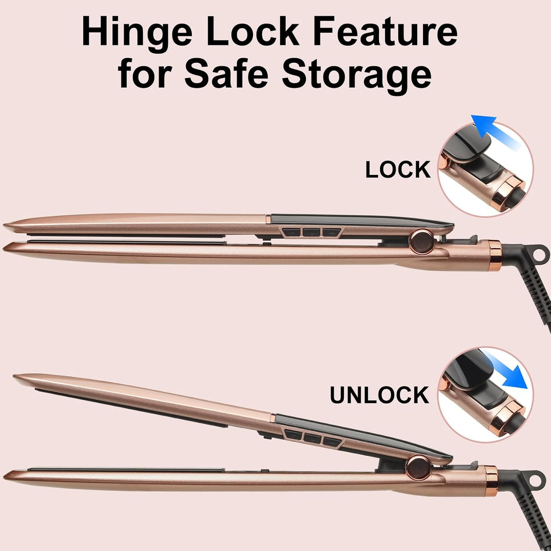 Glätteisen Haarglätter Ceramic Straight für glatte &amp; glänzende Haare, 2 in 1 Glätteisen Locken und G