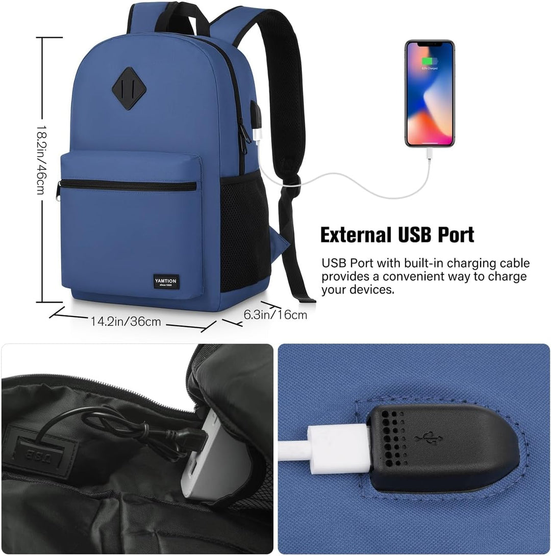 YAMTION 17,3 Zoll Schulrucksack Jungen Teenager Rucksack Herren,Schultasche Schulranzen Rucksack Sch