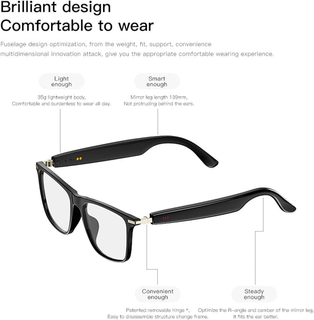 Smart-Brillen-Übersetzer, KI-Übersetzungsbrille mit Unterstützung für 160 Sprachen, Bluetooth-Smart-