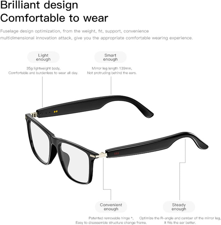 Smart-Brillen-Übersetzer, KI-Übersetzungsbrille mit Unterstützung für 160 Sprachen, Bluetooth-Smart-