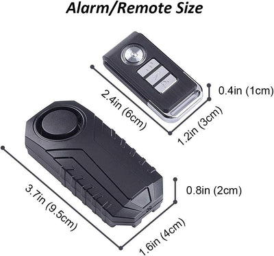 Mengshen 3er Pack Wireless Fahrrad Diebstahlwarnanlage mit Fernbedienung Sicherheit Einbrecher 113dB