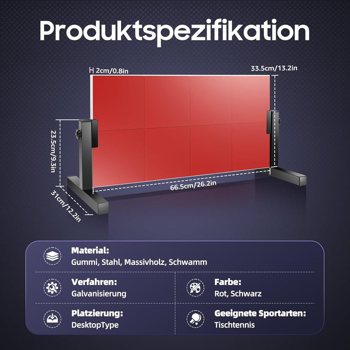 Tischtennis Rebound Board, 66 * 33CM Tischtennis Returnbrett Ping-Pong Rücksprungbrett Ping Pong Reb