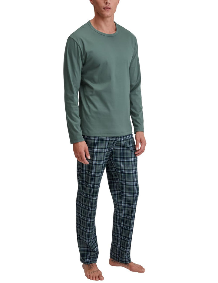 CALIDA Relax Streamline Pyjama, Schlafanzug, lang Herren, aus 100% Baumwolle 52-54 Dark Glen, 52-54