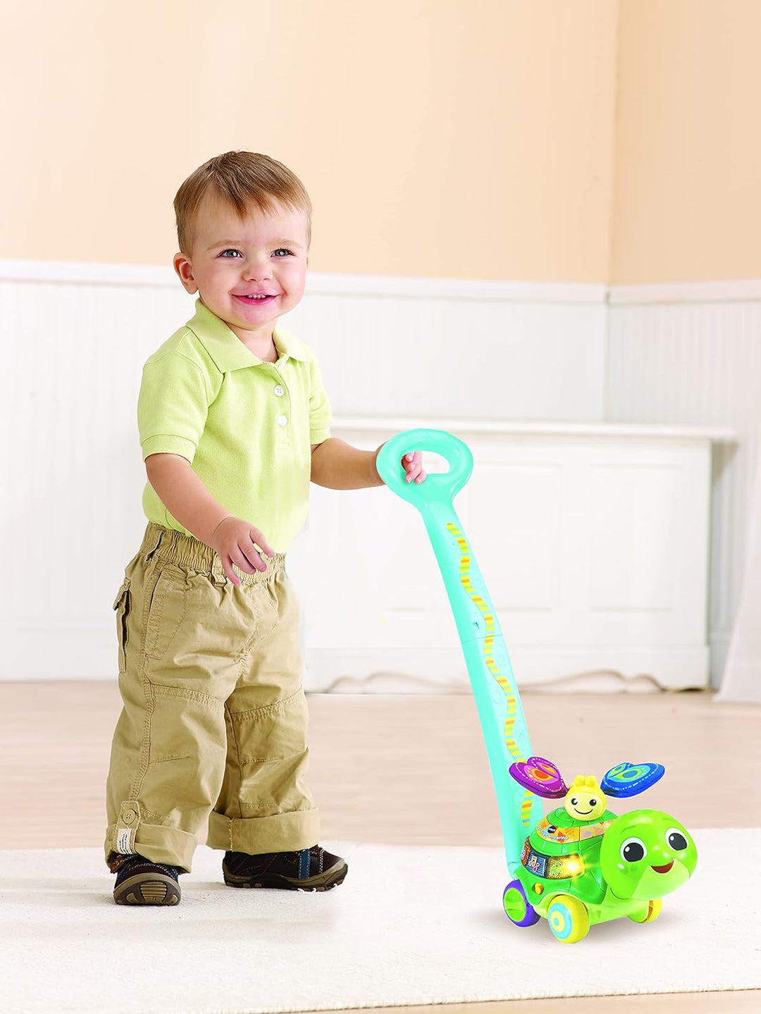 VTech Walking Turtle, Ziehspielzeug für Babys ab 12 Monaten, Version mit Gehhilfe, Spanisch (3480-54