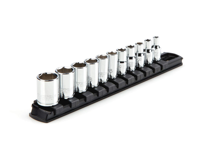 TEKTON 1/10.2 cm Antrieb 6-Kant Steckschlüsselsatz mit Schiene, 11-teilig (5/32-9/40.6 cm) | SHD9010