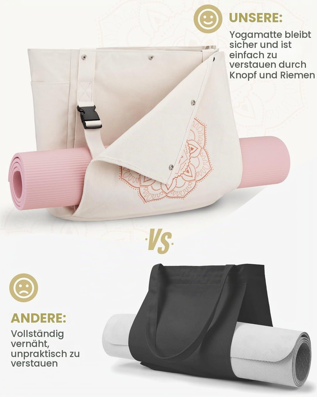 Gonex Yogatasche, Yogamatte Tasche mit Mehreren Taschen für Damen und Herren, Canvas wasserdichte To