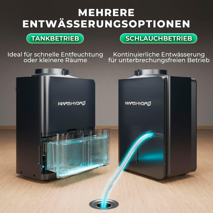 MARS HYDRO Luftentfeuchter, 12L/Tag, Wassertank 1.2L | Automatische Abtauung, Timer Funktion, Für Gr