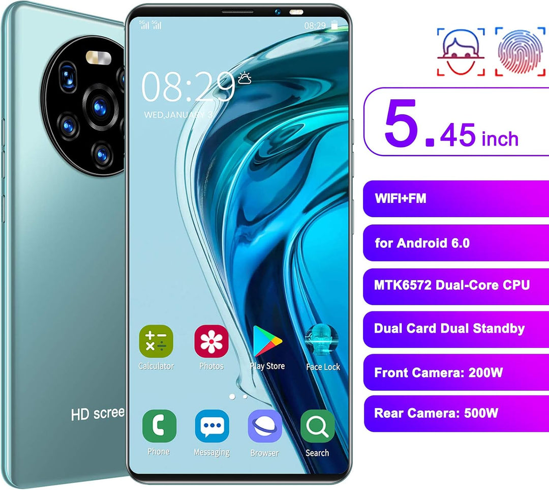 ciciglow Smartphone Ohne Vertrag Günstig, Mate40 pro 3G 5.45 Zoll HD+ Display Mobile Phone 512MB+4GB