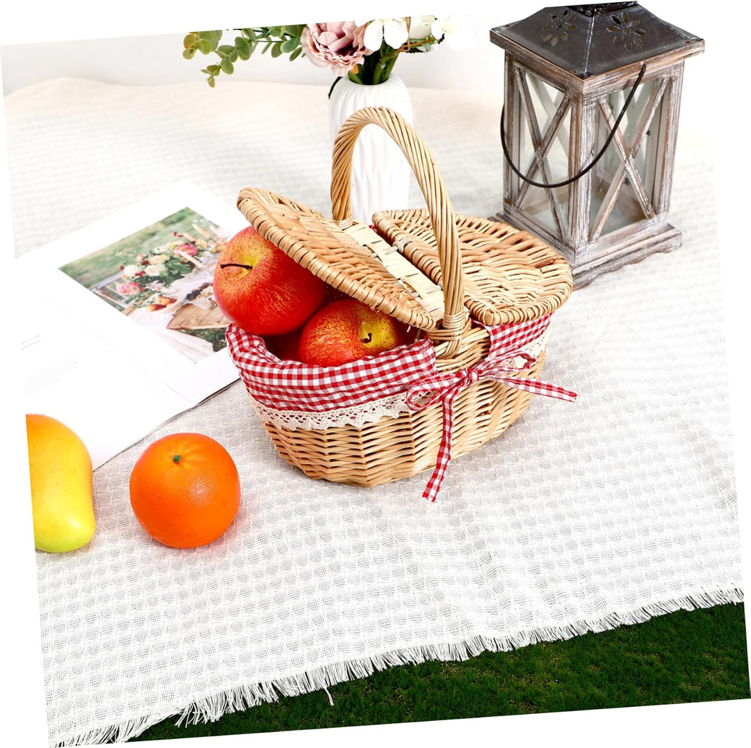 Garneck Picknickkorb Aus Rattan Kleiner Weidenkorb Rotkäppchen-picknickkorb Weidenkorb Mit Griff Ost