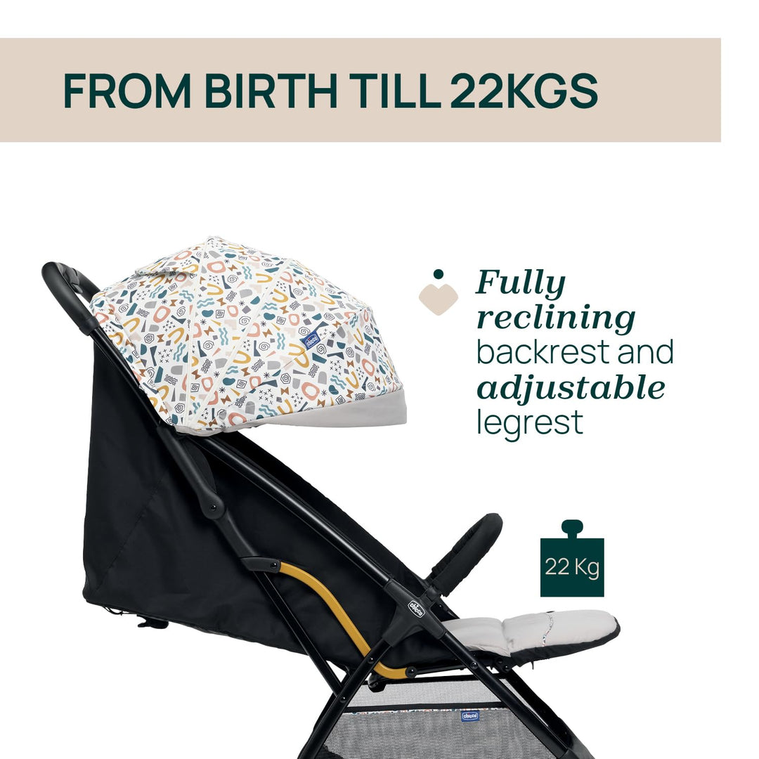 Chicco Glee leichter Kinderwagen, Buggy, praktisch und leicht, automatischer Schliessmechanismus, br