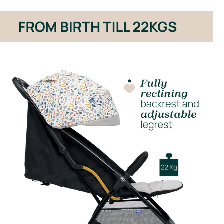 Chicco Glee leichter Kinderwagen, Buggy, praktisch und leicht, automatischer Schliessmechanismus, br