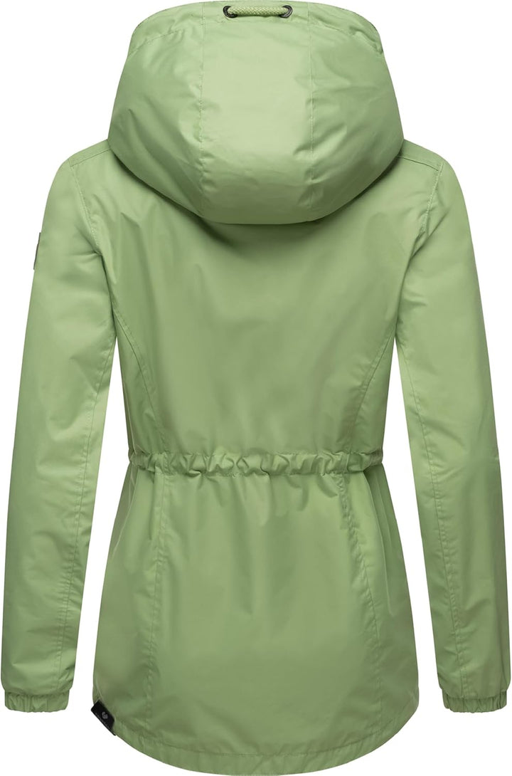 Ragwear Damen Übergangsjacke leichte Jacke kurz wasserdicht (Wassersäule: 4.000 mm) mit Kapuze Danka