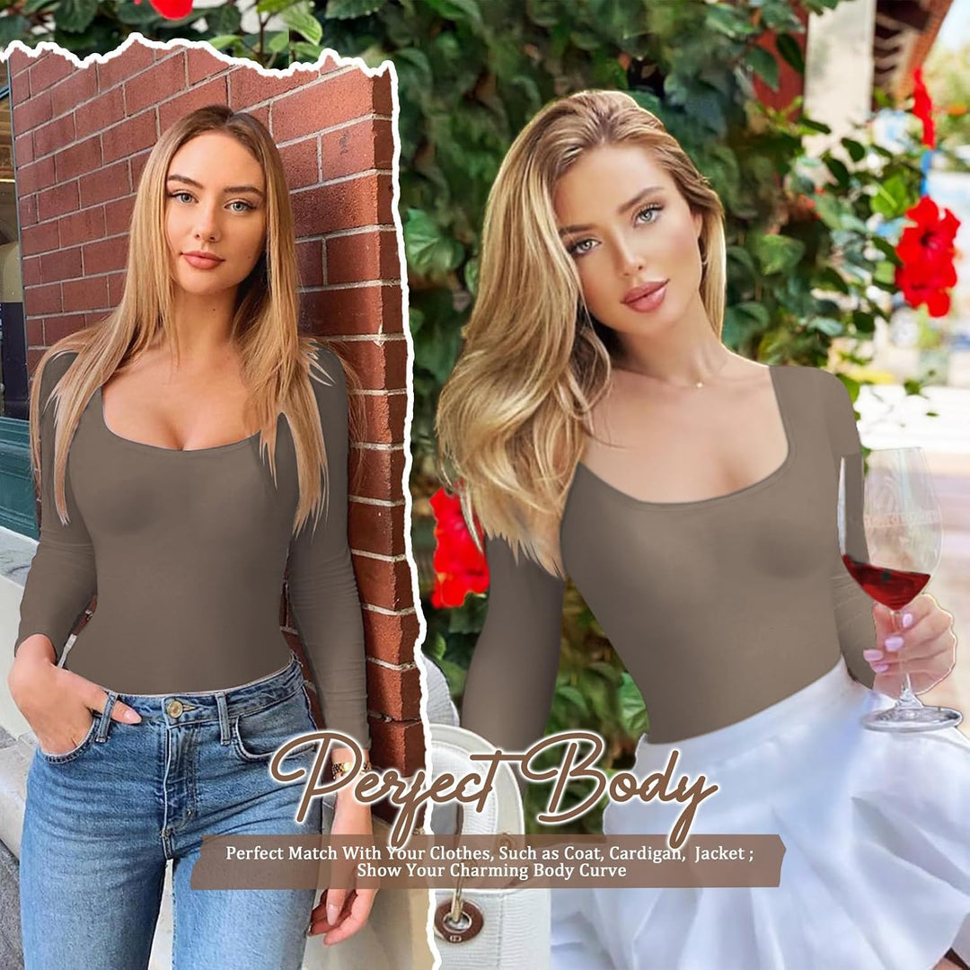 Svanco Body Damen Langarm Bodysuit Bauchweg Formende Shaping Body Shaper für Frauen Elegant Slimming