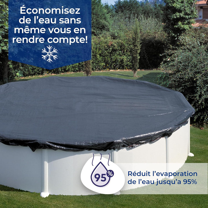 Gre CIPR351P – Extra Abdeckung für runde Pools, Durchmesser 350 cm, 180 g/m², Schwarz, 350 cm