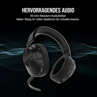 CORSAIR HS55 WIRELESS CORE Leichtes Gaming Headset - Omnidirektionales Mikrofon - Neodym-Treiber - B