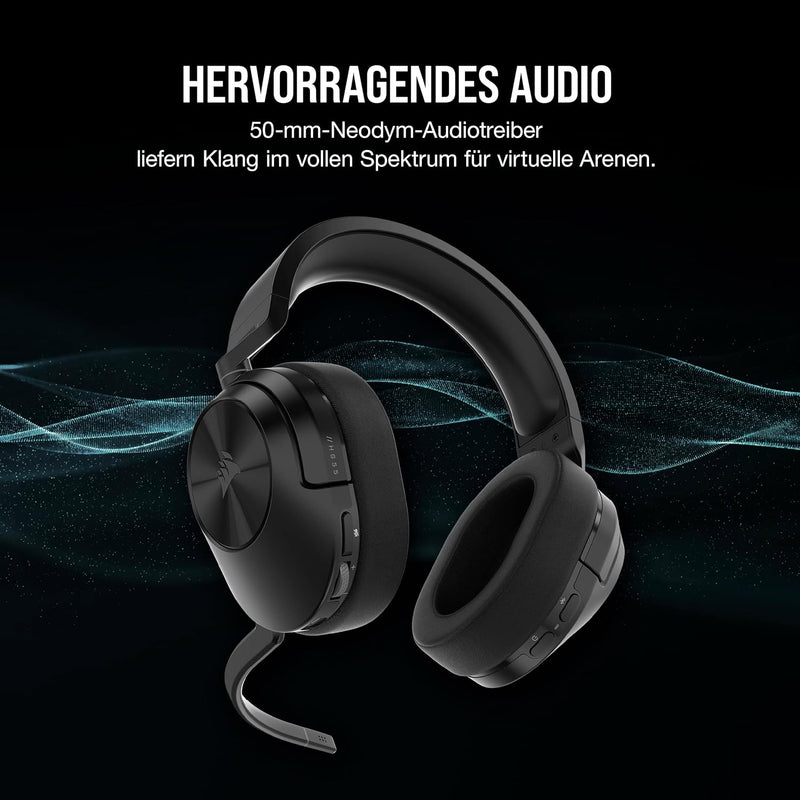 CORSAIR HS55 WIRELESS CORE Leichtes Gaming Headset - Omnidirektionales Mikrofon - Neodym-Treiber - B