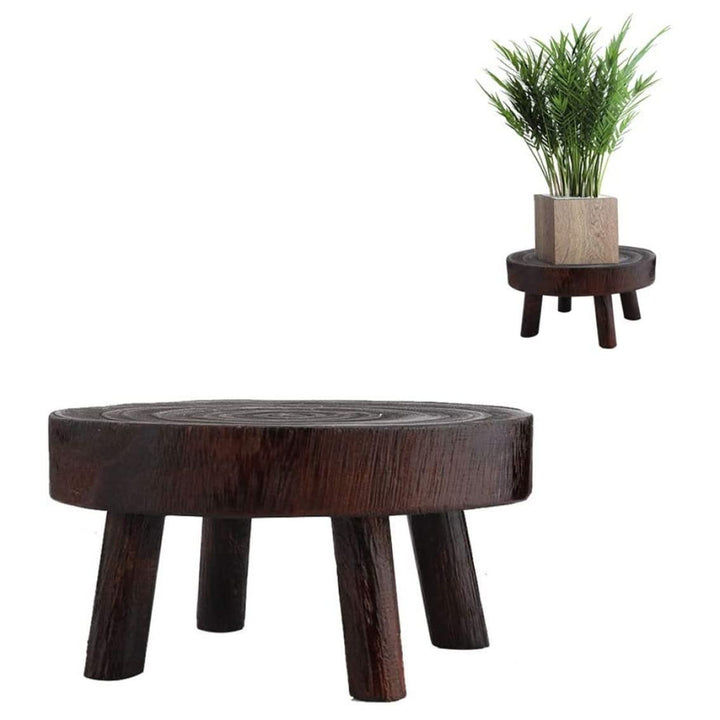 Holzpflanzständer, 20 cm rund, Innenbereich, Gartenpflanztopf Riser, kleiner Gartenhocker für den In