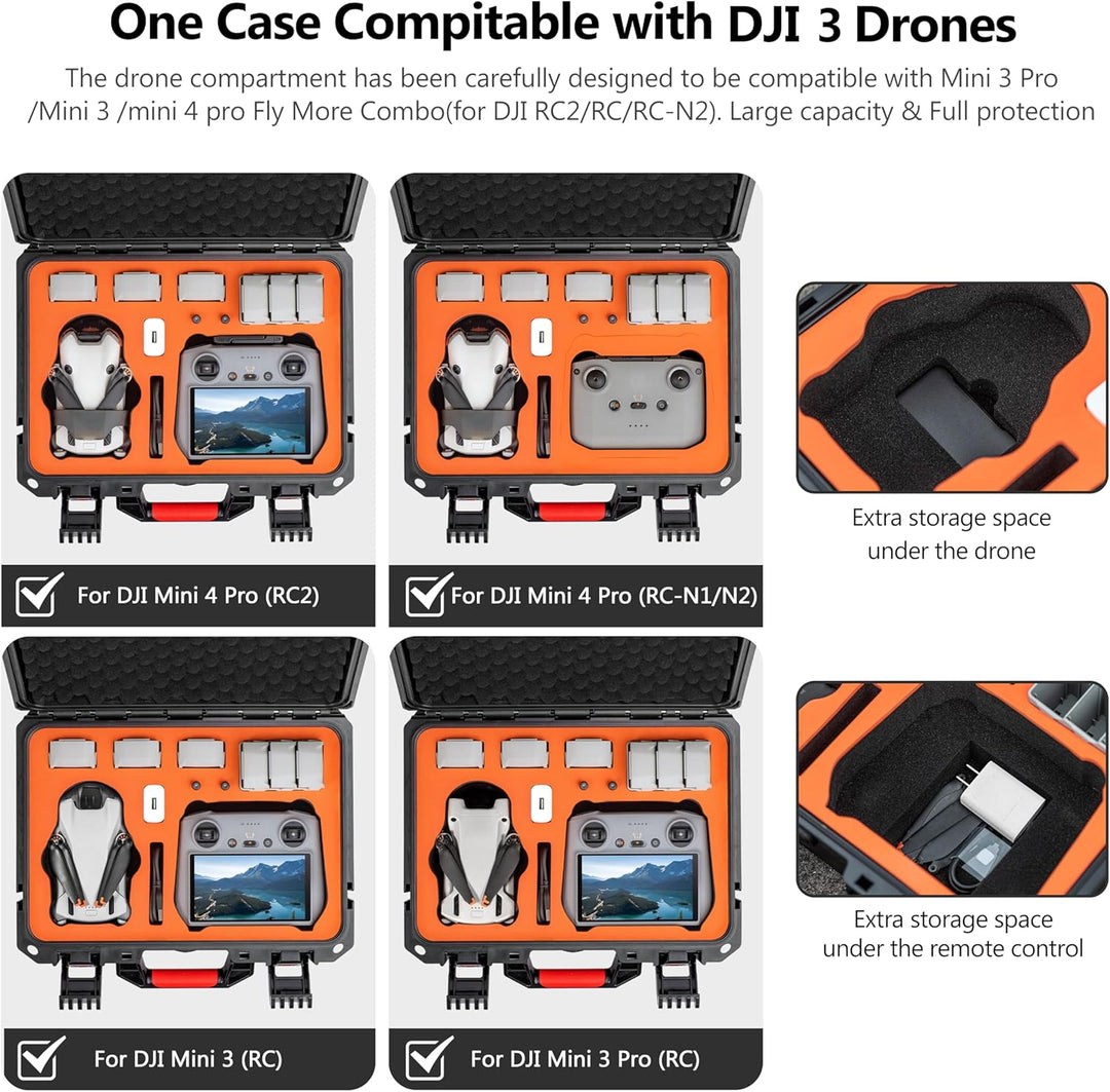 STARTRC Mini 4 Pro Waterproof Hard Case - Sichere Tragetasche für DJI Mini 4 Pro Fly More Combo Droh