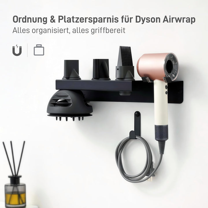 Dyson Föhn Halterung, Föhn Halterung Ohne Bohren für Dyson, Haartrocknerhalter Ohne Bohren aus Edels