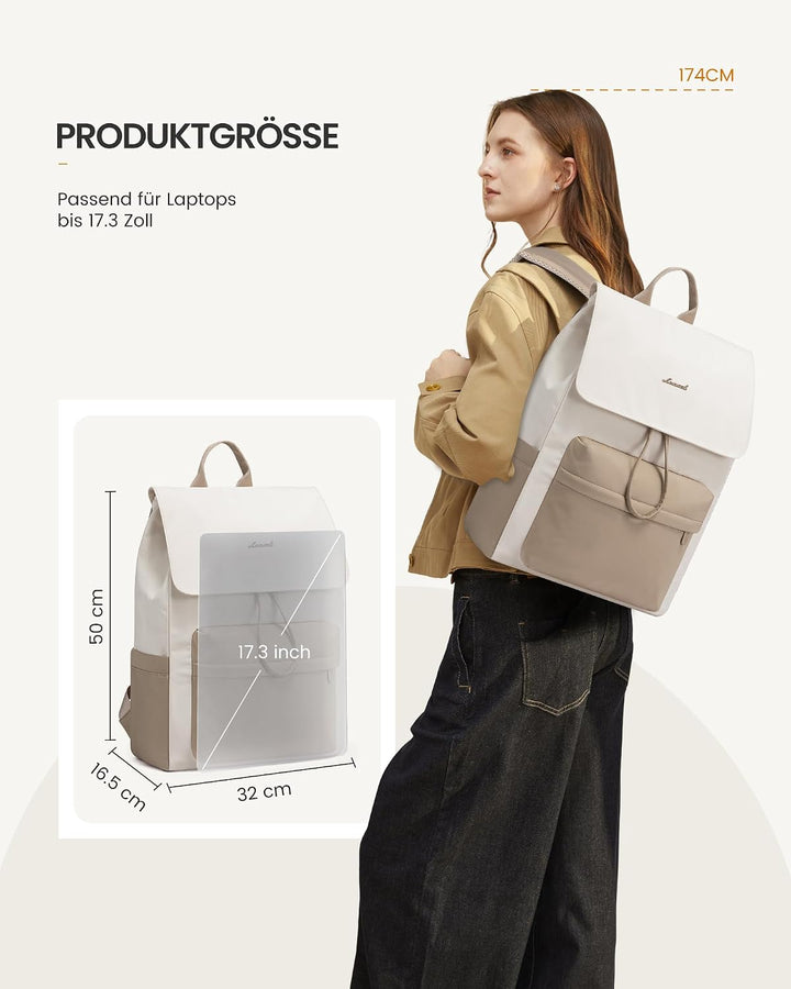 LOVEVOOK Rucksack Damen,17.3 Zoll Laptop Schulrucksack Teenager Wasserdicht Mädchen Leichter Schulta