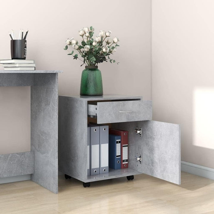 Rollcontainer mit Schublade und Tür, Büroschrank für Wohnzimmer, Schlafzimmer, Office, Robust und la