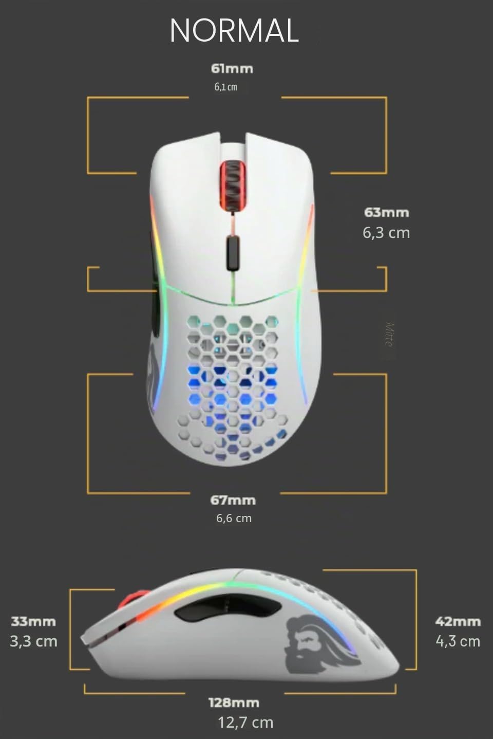 Glorious Gaming Model D Kabellose Gaming-Maus – superleichte 69g, verzögerungsfreie 2,4-GHz-Funkverb