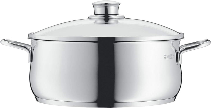 WMF Diadem Plus Kochtopf klein 16 cm, Glasdeckel, Bratentopf Induktion 1,5l, Cromargan Edelstahl pol