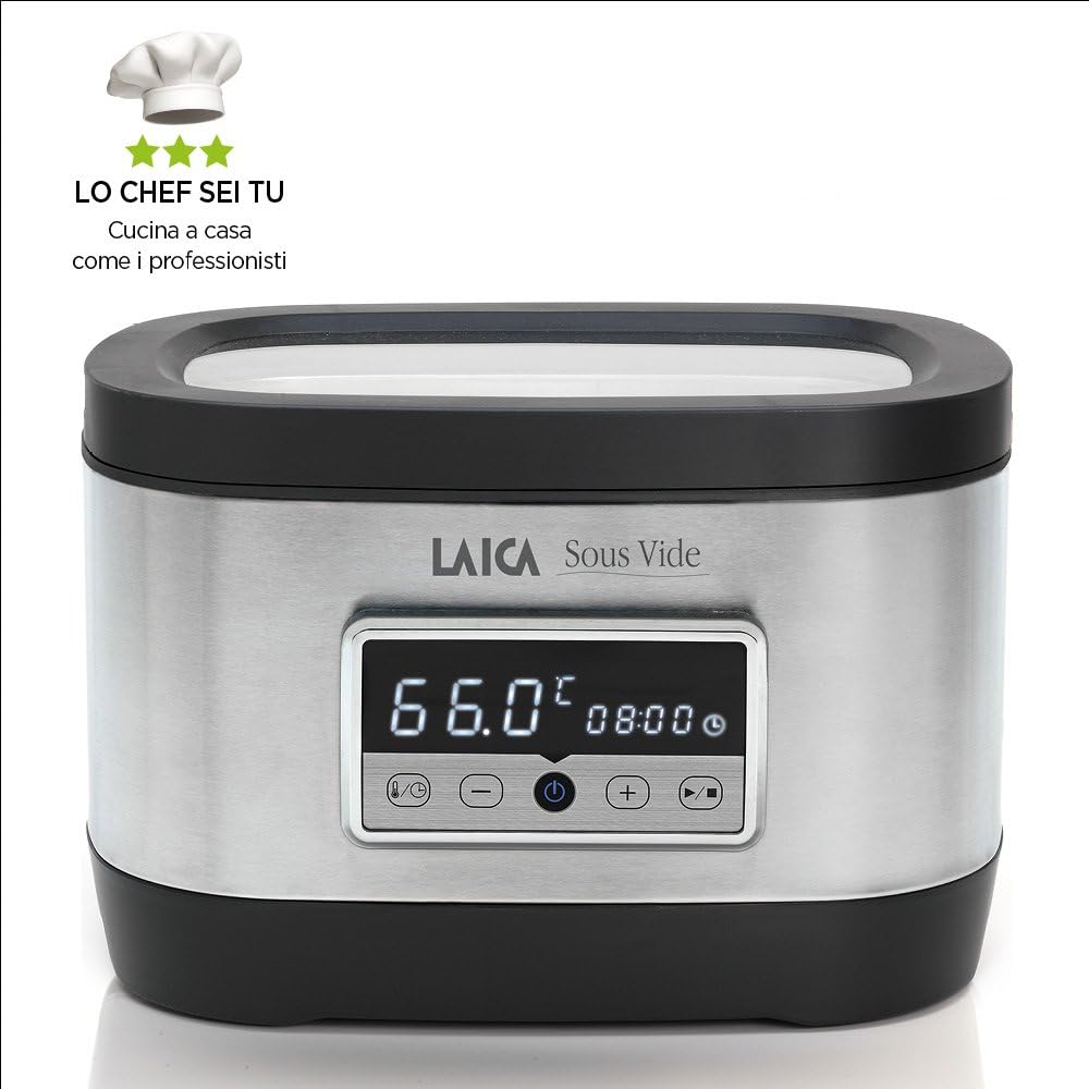 LAICA SVC200 Sous Vide Garer mit Vakuumierbeutel im Wasserbad, 700 Watt