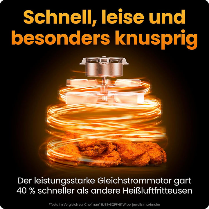 Chefman Heissluftfritteuse TurboFry, 8,5 l, 6-in-1-Hochleistungsgerät, 230 °C, XL-Korb mit Sichtfens