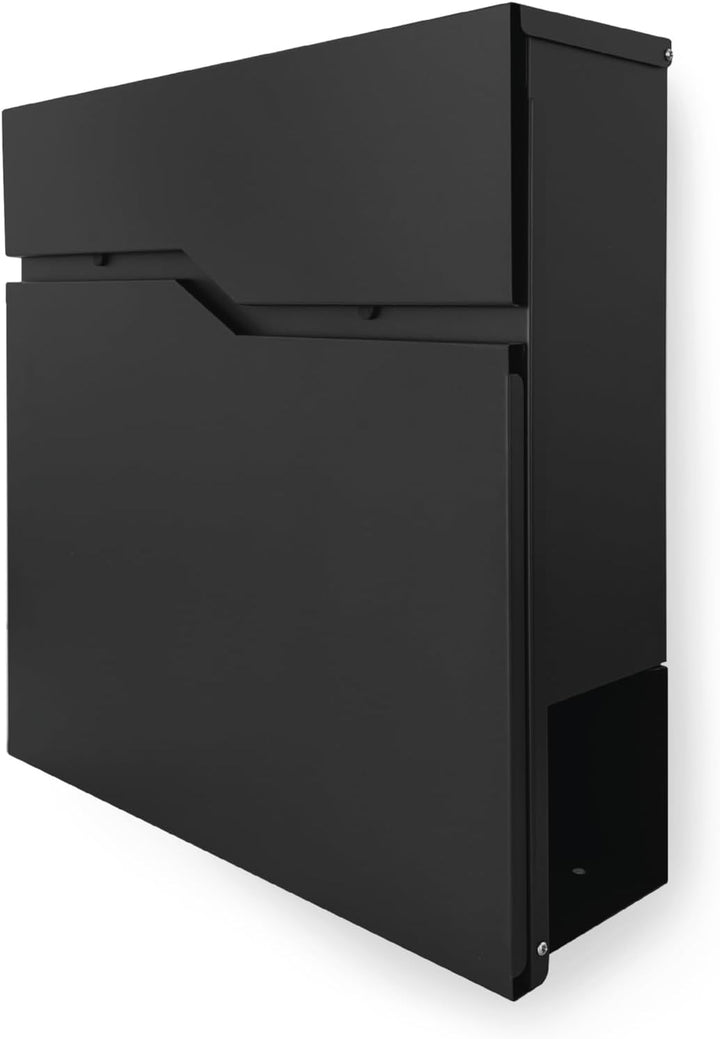 KTC- Home Premium Briefkasten Postlux 4.0 Schwarz - mit Edelstahlblende- UV & Witterungsbeständig -