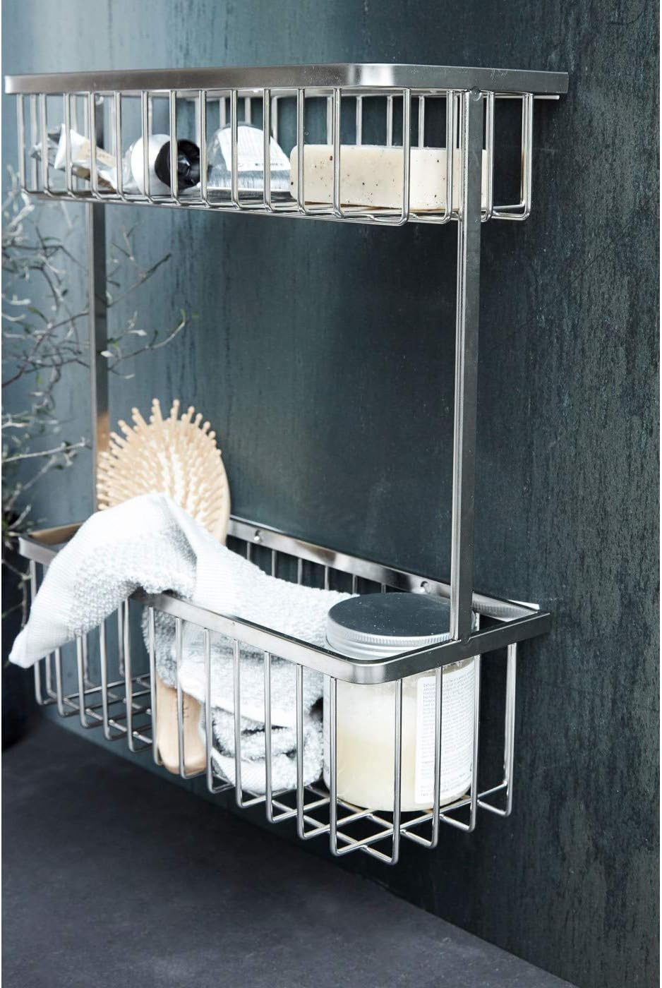 House Doctor 209830301 Basket, Bath, Double, l: 28 cm, b: 11,5 cm, h: 33,3 cm, Baumwolle, Polyester,