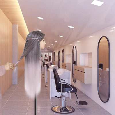 Frisierkopf, DanseeMeibr Weich 100% Kunsthaar Friseurkopf 26-28 Inch Professioneller Übungskopf Fris