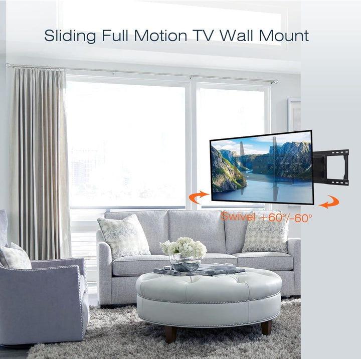 TV Wandhalterung für 42-90 Zoll bis zu 60kg WHYFONE Wandhalterung Fernseher Schwenkbar TV Halterung