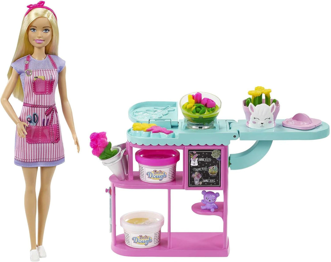 Barbie You Can Be Anything Serie, Florist, Puppe mit blonden Haaren, Knetmasse für Blumen, Accessoir