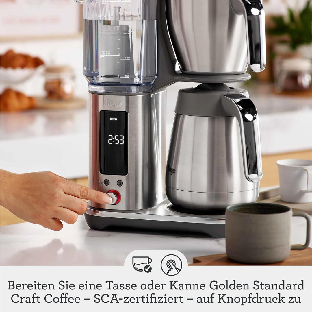 Sage - The Luxe Brewer Thermal - Ein-Tasten-Präzision, SCA Gold-Tassen-Standard, Doppelwandige Karaf