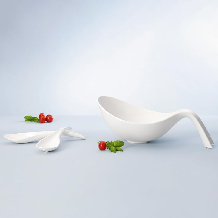 Villeroy und Boch Flow Salat-Set, 3-teilig, Premium Porzellan, Weiss