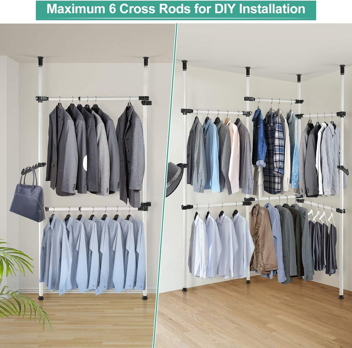 Yosoo Health Gear Begehbarer Kleiderschrank System, Teleskop Kleiderstange, Offener Kleiderschrank S