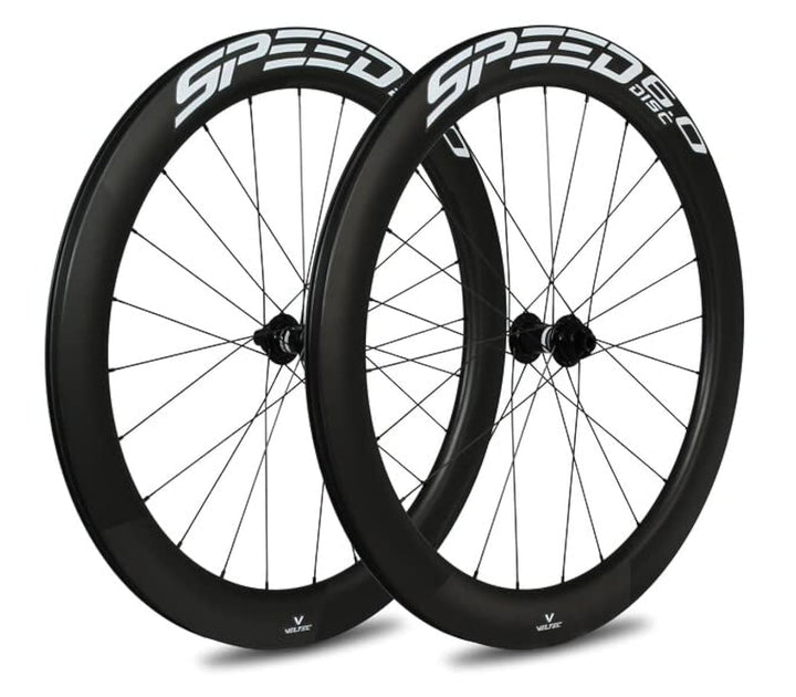 Veltec Unisex – Erwachsene Laufradsatz Speed 6.0 21mm SR Disc Shimano 12x100/12x142, schwarz/weiss,