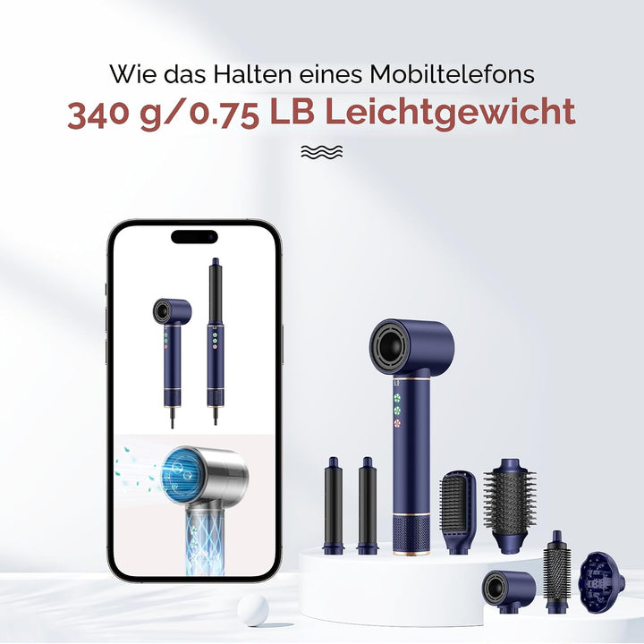 Air Styler 7 in 1 Airbrush Haarstyler Hair Styler mit 110000 U/Min Haartrockner 1300W High Speed Föh