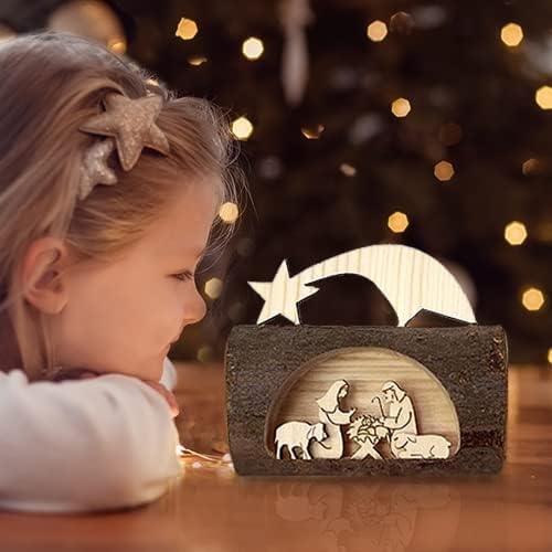 MaMeMi Must-Have für Weihnachten - Krippe aus Südtirol/Tischkrippe/Kompaktkrippe Holzstamm, Holzstam