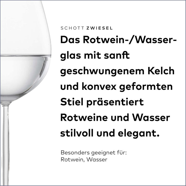 Schott Zwiesel Rotweinglas Muse (4er-Set), klassische Kristallgläser für Rotwein oder Wasser, spülma