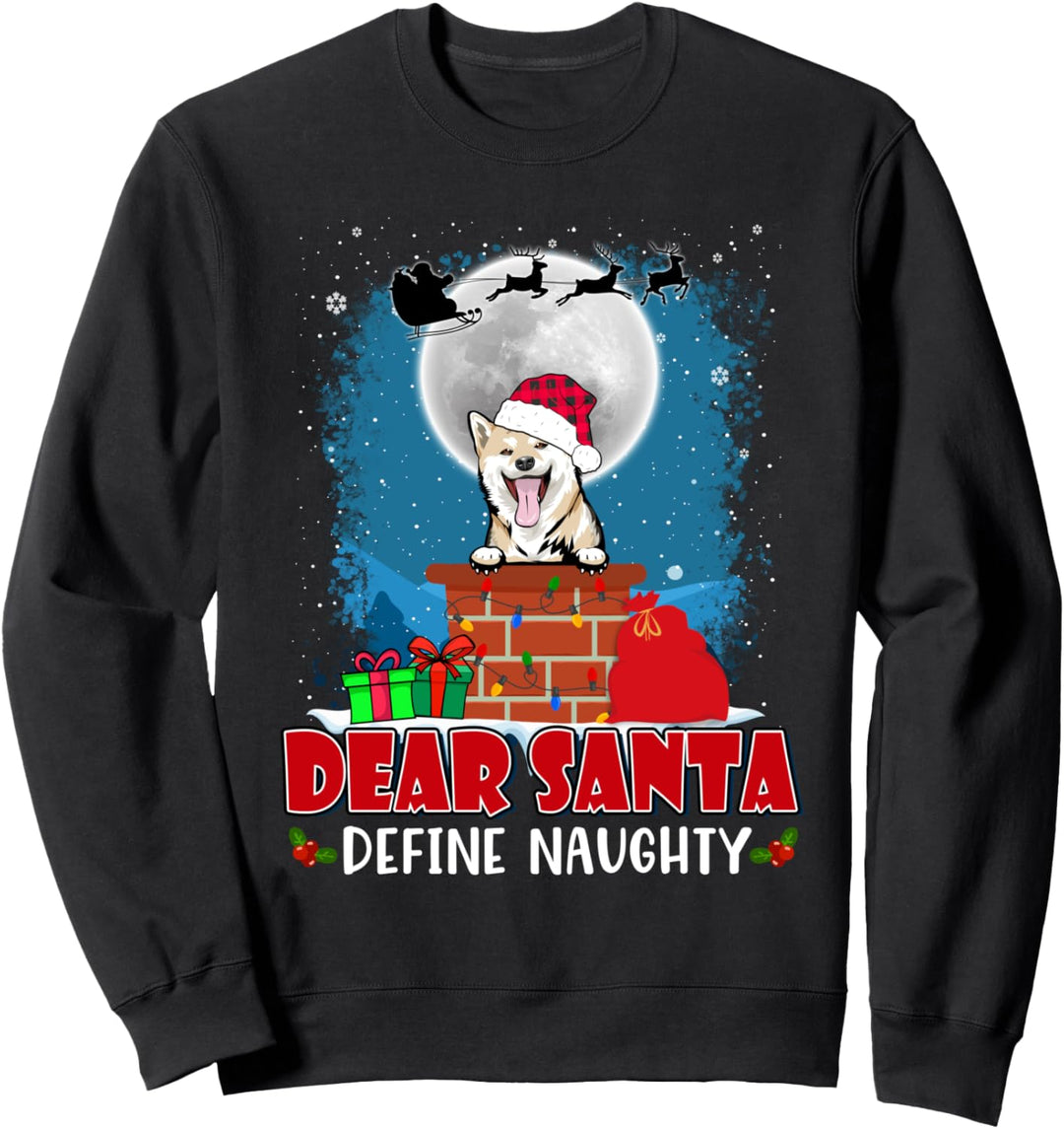 Dear Santa Define Naughty Shiba Inu Dog Funny Christmas Sweatshirt
