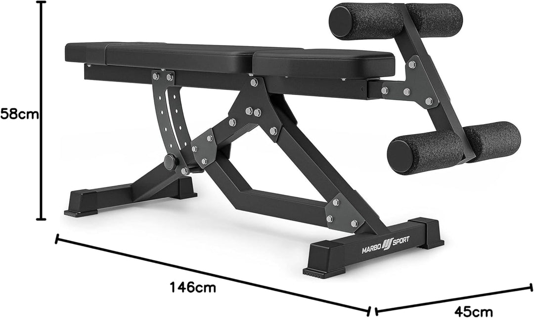 Marbo Sport Bauchtrainer MS-L110 2.0, Neigungsverstellung der Rückenlehne, Verstellbare Beinstütze,