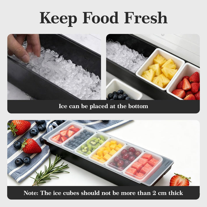 Obst Container Box Eis Party Servier Bar Eisgekühlter Gewürzspender mit Transparentem Deckel, Würzmi